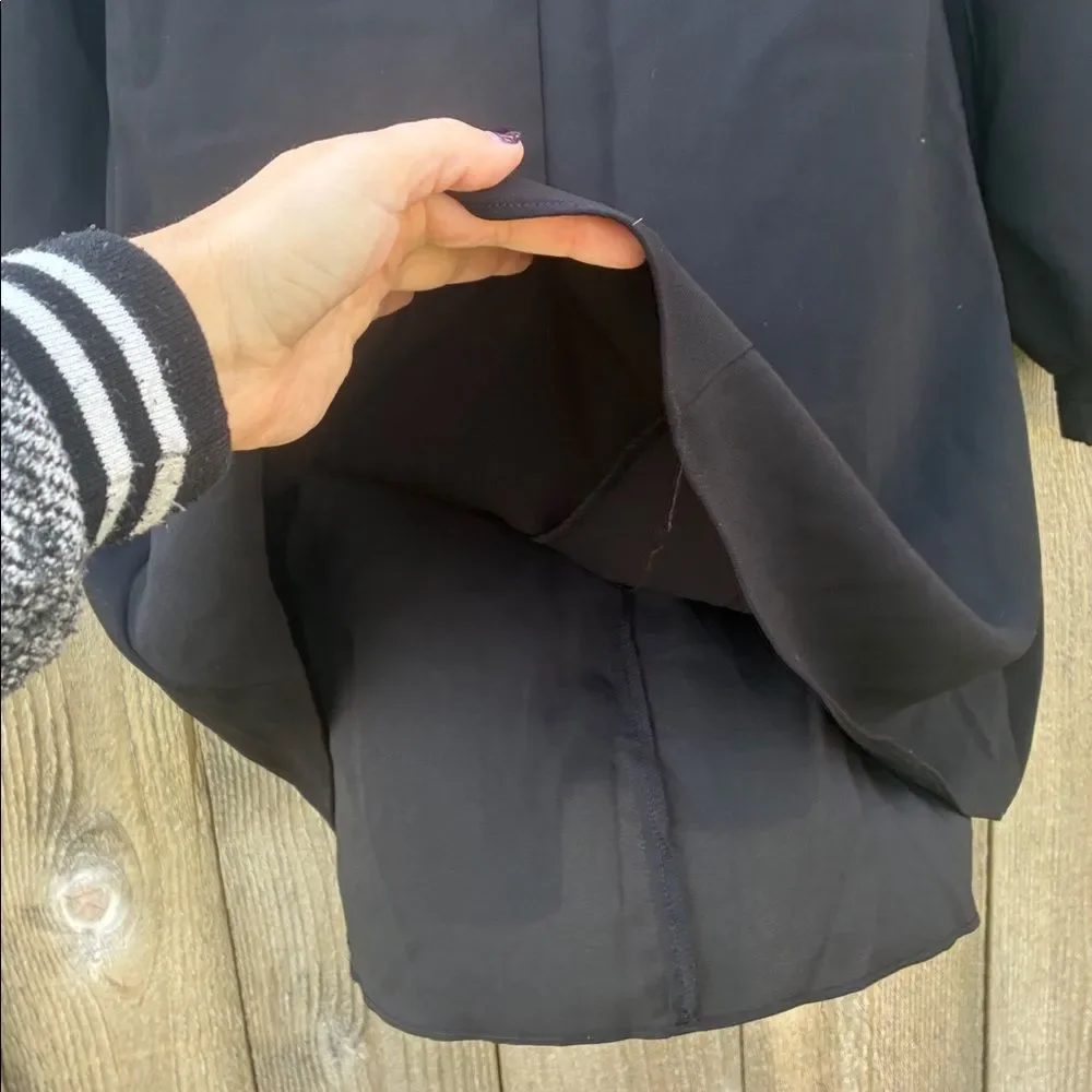 Amanda Uprichard Louie Silk Long Sleeve Mini dress-Black